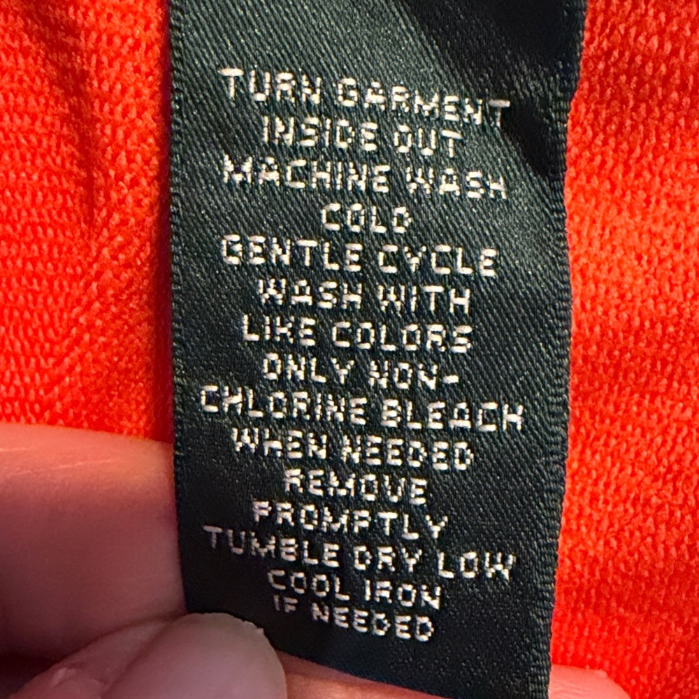 Lauren Ralph Lauren Active Orange Red Navy Blue Colorblock Zip Front Jacket - Picture 10 of 11